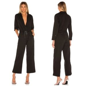 Black Long Sleeve Utility Jumpsuit